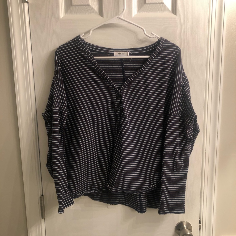 Striped long sleeve button down